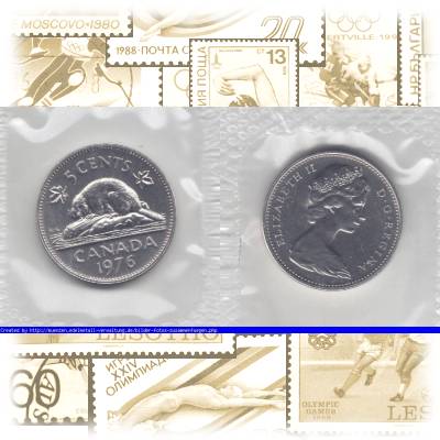 Münzen 5 Cent Kanada 1976 #10006 (1000x515)