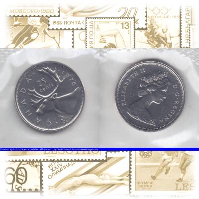 Münzen 25 Cent Kanada 1976 #10008 (1000x515)