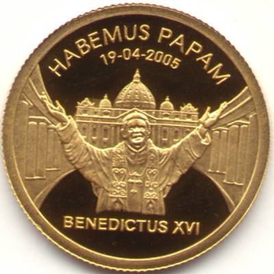 Habemus Papam 2005 Goldmünze zur Papst-Ernennung ... #10013 (600x600)