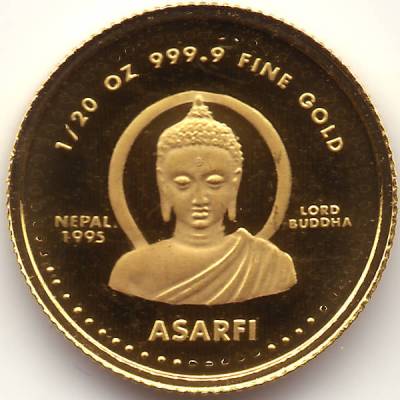Goldmünze Nepal mit Buddha #10021 (600x600)