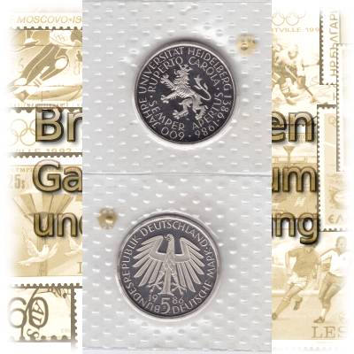 1986 5 Deutsche Mark Universität Heidelberg #10039 (1000x1873)