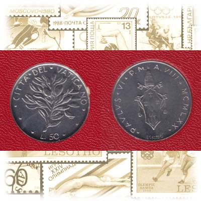 Vatikan 50 Lire aus KMS 1970 MCMLXX #11041 (1000x500)
