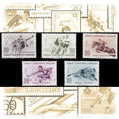 Olympiade in Rom, Italien 1960. Briefmarkensatz ... #11110 (1500x688)