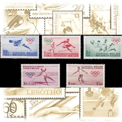 Briefmarkensatz Belgisch-Kongo zu den olympischen ... #11254 (1500x647)