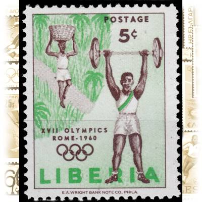 Briefmarke Liberia zur Olympiade 1960 in Rom #11274 (700x865)