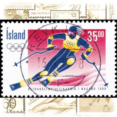 Island Briefmarken mit Sport Alpiner Skilauf 1998 #11619 (800x534)