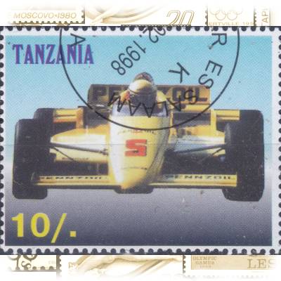 Briefmarken Tansania Rennwagen 1998 #11713 (800x652)
