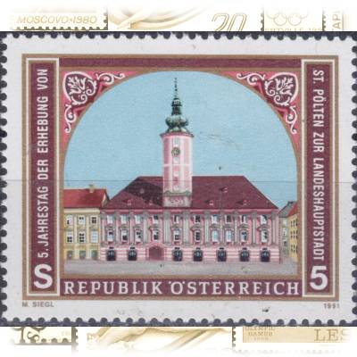 Briefmarken Österreich Gebäude Rathäuser #12293 (800x662)