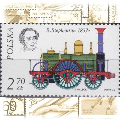 Eisenbahn-Briefmarken Jahrgang 1976 von Polen #13112 (600x371)