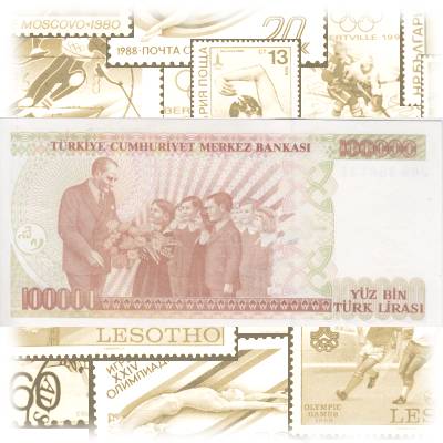 Geldschein Bargeld Türkische Lira zu 100000 ... #13315 (800x377)