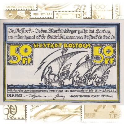 Reutergeld Seestadt Rostock 50 Pfennig #13545 (800x551)