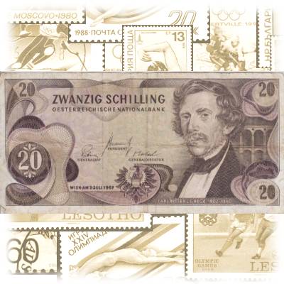 Österreich Banknote 20 Schilling 1967 #13855 (800x401)