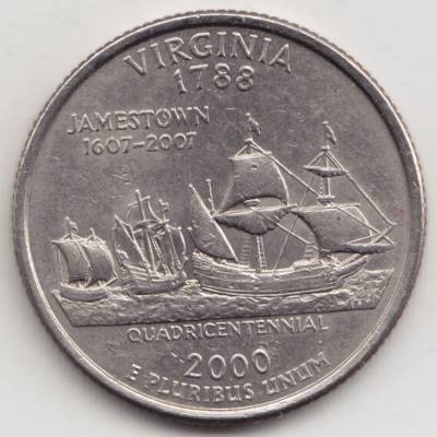 2000-2000 0,25 Dollar Quarter Dollar Virginia 1788 #14465 (800x800)