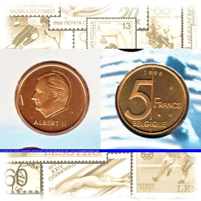 KMS Belgien 1998 5 Francs / Franken vor Euro #2542 (1000x515)