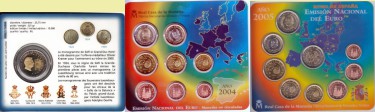 Verschiedene Kursmünzensätze in Euro