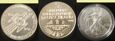 Verschiedene Goldmünzen und Silbermünzen