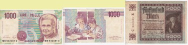 Verschiedene Banknoten