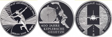 Deutschland 10 Euro Silber-Münzen 2009