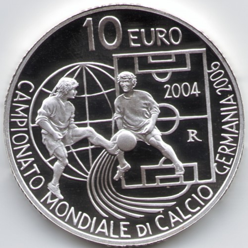 San Marino 10 Euro Silber 2004 Fußball-WM 2006 San Marino 10 Euro Silber 2004 Fußball-WM 2006