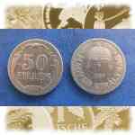 Münzen zu 50-Filler von Ungarn 1926, 1938, 1939,1940