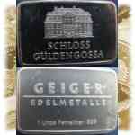 Silber-Barren Schloss Güldengossa Geiger Edelmetalle