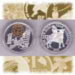 1 Euro-Cent  sterreich in Silber-Medaille