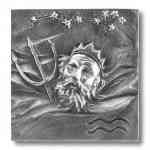 Silber-Kunsttafel Sternzeichen Wassermann