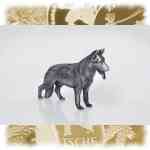 Silber-Skulptur Schäferhund (stehend) Open Art