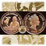 1/25 Unze Gold Cook Islands 1996 Friedrich von Schiller
