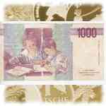 Banknote zu 1000 Lire/Lira von Italien - Rückseite