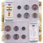 Rupee / Rupie - Kms / Kursmünzensatz Indien Münzen aus 1988, 2001, 2002
