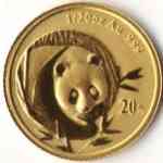 Gold-China-Panda Goldmünze 2003 1/20 Unze