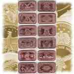 Bild: 6x USA Banknoten-Prägungen Kupfer-Barren 1 Unze