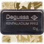Kleinbild 10 Gramm Palladium-Barren Degussa