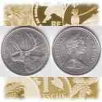 25 Cent-Münze Kanada (Canada) Motiv Rentier 1979-1989