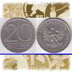 20 Zloty (20 Zlotych) 1989 und 1990 von Polen