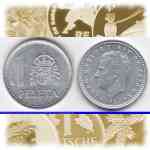 Münzen 1 PESETA Spanien 1982-1989