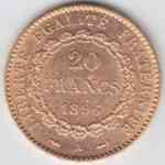 Kleinbild Frankeich 20 Franken Gold 1896