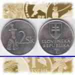 2 SK / 2 Kronen-Münzen der Slowakei 1993-2008