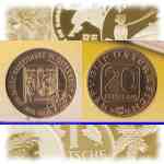 20-Schilling-Münze von  sterreich 2000 150 Jahre Briefmarke