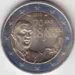 2-Euro Gedenkmünze Frankreich 2010 De Gaulle