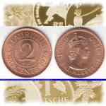 2 Cent-Münzen Mauritius 1953-1978 Sammlerwert