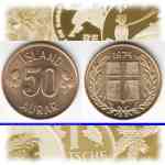 50 Aurar von Island 1969, 1970, 1971, 1973, 1974