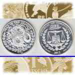 Somaliland 1000 Shillings / Schilling, Silber 2012 Jahr des Drachen / Year of the Dragon
