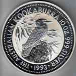 10 Unzen Australien-Kookaburra Silber-Münze 1993