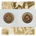 5 Pfennig Deutsche Mark (0.05 DM) 1950-2001 A, D, F, G und J