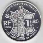 1,5 Euro Frankreich Silber-Gedenkmünze 2002