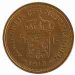 Niederlande 5 Gulden Goldmünze von 1912