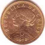 Goldmünze von 20 Pesos Chile Jahrgang 1976