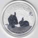 1 Unze Australien Lunar Silber-Münze Hasen 2011